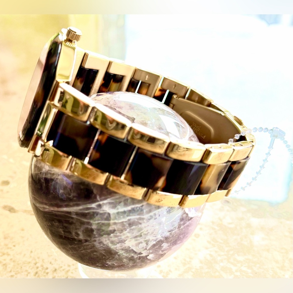 Silpada "Timeless Tortoise” Resin Stainless Steel Gold Watch KRT0061 NWT - Picture 5 of 8